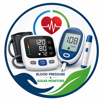 DIGITAL MONITORS BLOOD PRESSURE AND SUGAR METERS