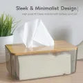 Wooden Tissue Box Cover Holder, Modern Transparent Rectangular