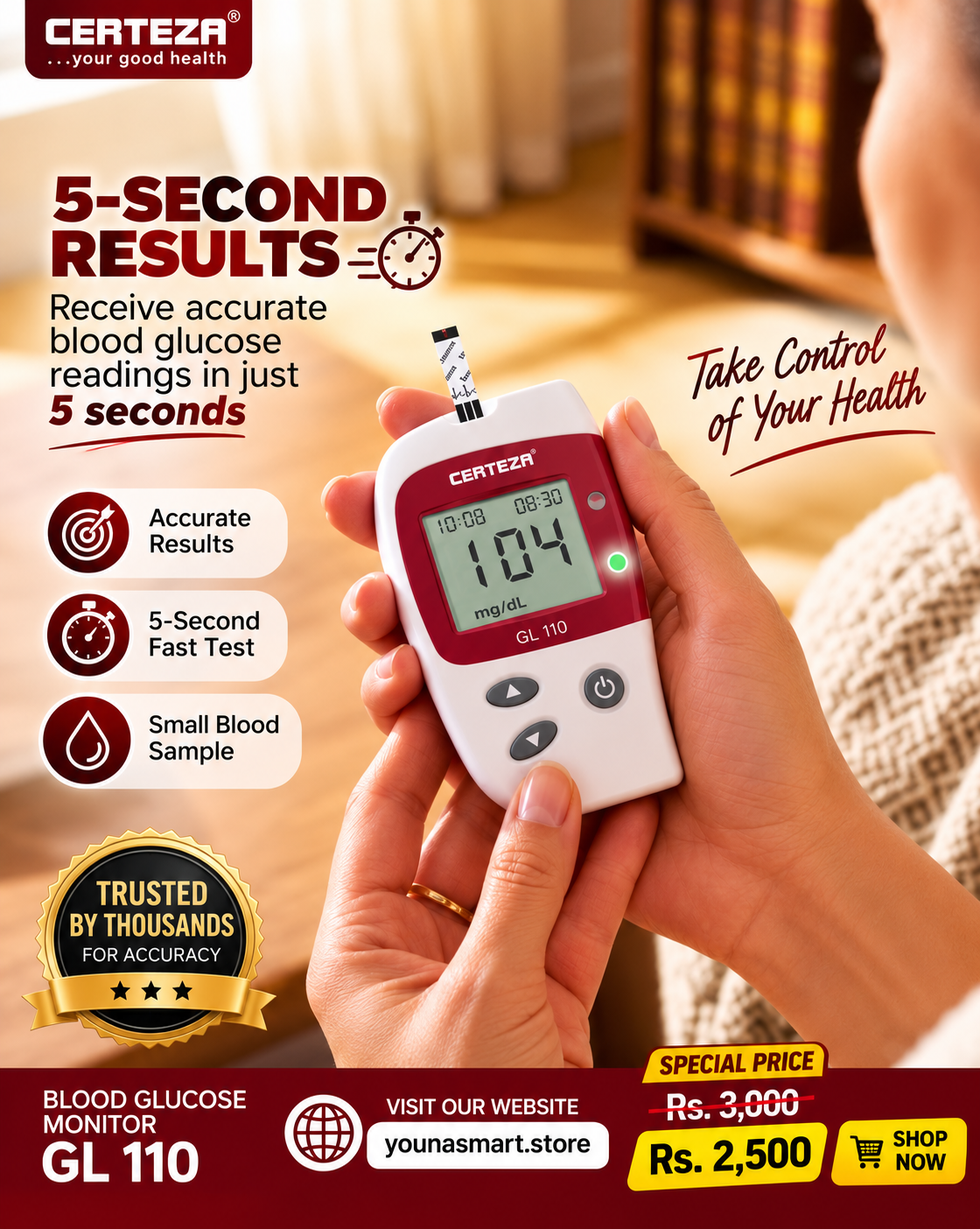 CERTEZA GL110 Blood Glucose Monitor