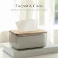 Wooden Tissue Box Cover Holder, Modern Transparent Rectangular