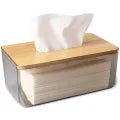 Wooden Tissue Box Cover Holder, Modern Transparent Rectangular
