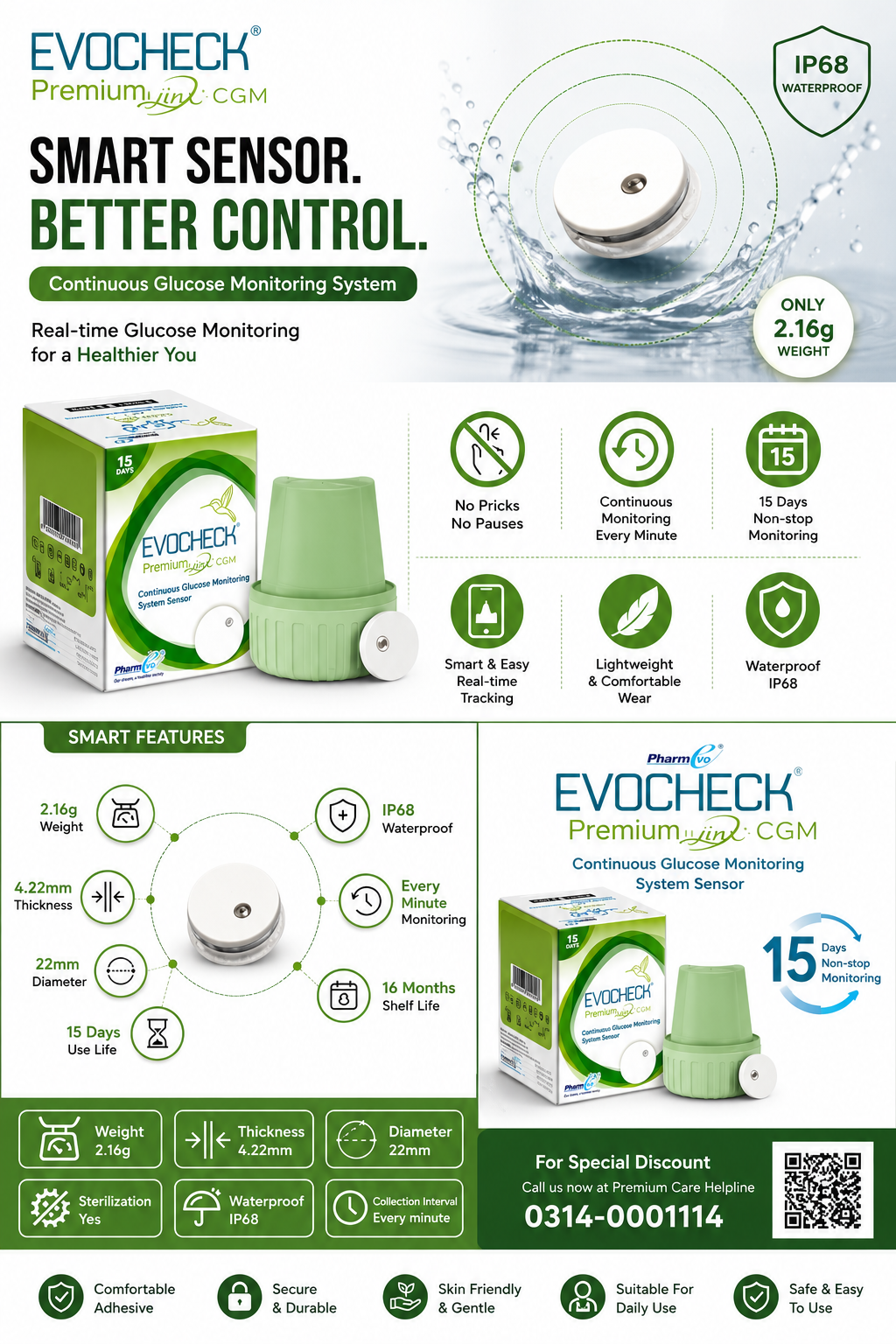 EVOCHECK PREMIUM LINX CGM - SMART SENSOR MONITORING