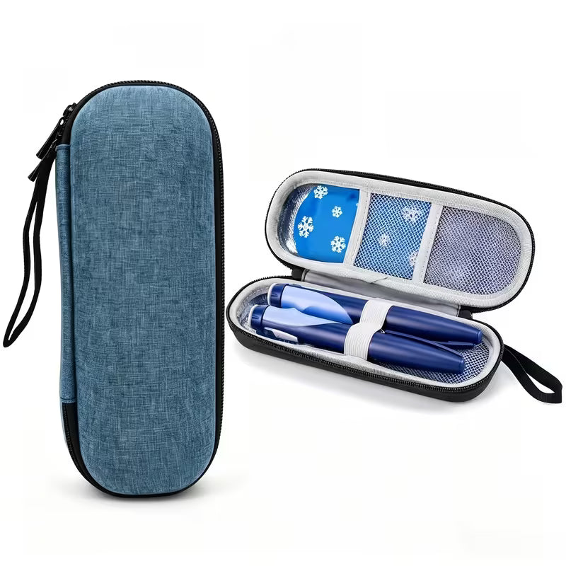 1pc MedKitPro Insulated EVA Storage Case, Portable Medical Cooler Bag for Insulin, Glucose Meter, and Medication Organizer with Zipper Closure
