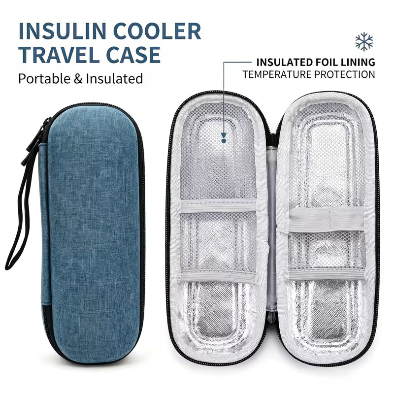 1pc MedKitPro Insulated EVA Storage Case, Portable Medical Cooler Bag for Insulin, Glucose Meter, and Medication Organizer with Zipper Closure
